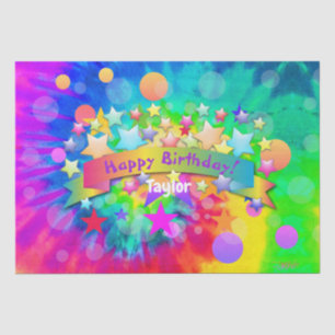 Mousseline Psychedelic Joyeux Anniversaire Tissu Papier HAMby