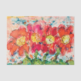 Mousseline Quatre Fleurs CRAZY Papier Tissu
