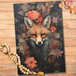 Mousseline Renard en fleurs 1 Papier de découpage