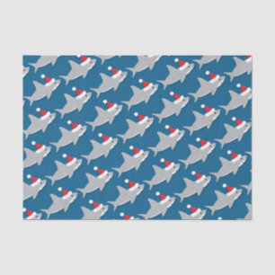 Mousseline Requin à Santa Hat Noël Tissu de Noël Papier