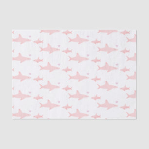 Mousseline Requins mignons rose blanc Papier de tissus Baby