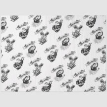 RETRO NOËL CARACTÈRES TISSUE PAPIER