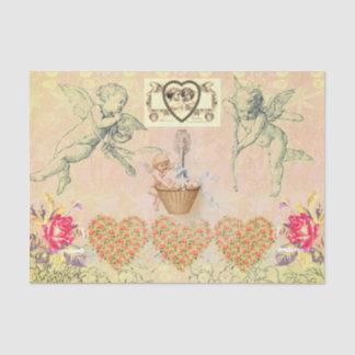 Mousseline RETRO Valentine's Day COLLAGE Papier de tissus