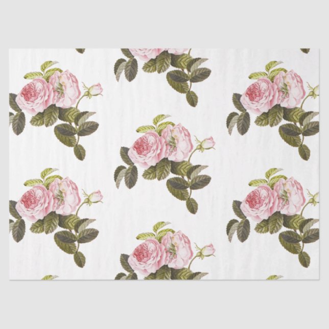 Mousseline Romantique Rose Series Design 15 Tissu Papier (Recto)