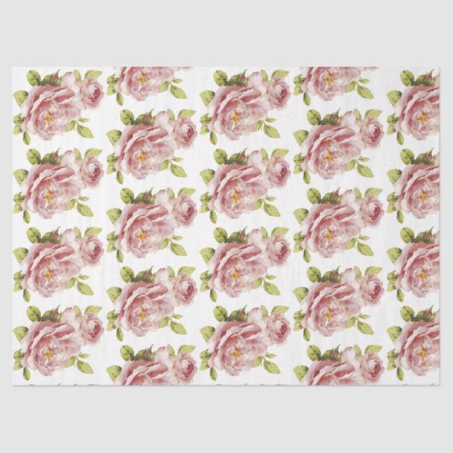 Mousseline Romantique Rose Series Design 16 Tissu Papier (Recto)