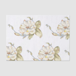 Mousseline Rose arbuste sur papier de tissu
