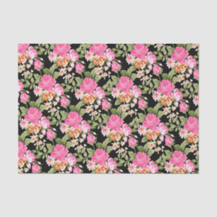 Mousseline Rose floral rose Victorian motif papier tissu