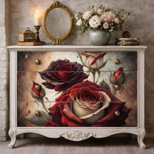 Roses découpage papier floral rouge profond