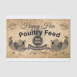 Mousseline Rustic Happy Hen Découpage / Tissu Papier