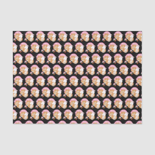Mousseline SAKURA - Chow - papier TISSU noir (Recto)