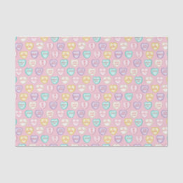 Mousseline Self Love Candy Hearts - Papier Tissu Rose