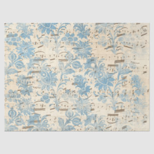 Mousseline Série papier bleu éphémère design 12