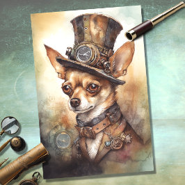 Mousseline Steampunk Chihuahua 2 découpage papier
