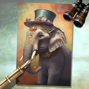 Mousseline Steampunk Elephant 1 papier découpage