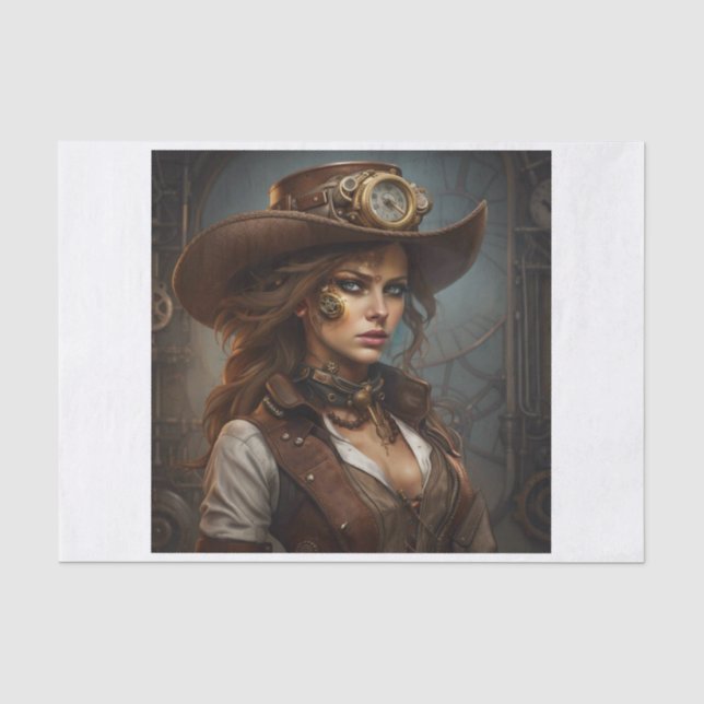 Mousseline Steampunk Industrial Beauty Decoupage Papier (Recto)