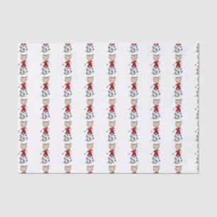 Mousseline Stick Figure Soccer Rouge Uniforme Tissu Papier