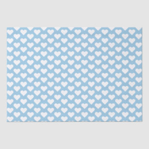 Mousseline Tiny Blue Hearts Motif Tissu Papier