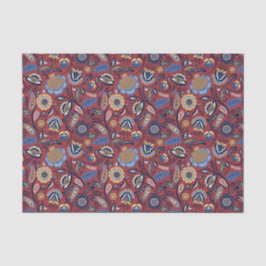 Mousseline Tissu ou papier découpage - Boho Bold Floral Rouge