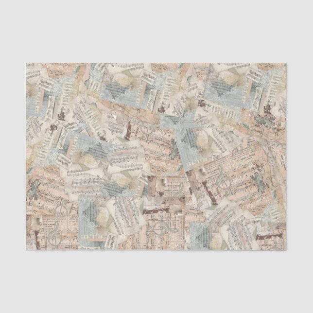 Mousseline Tissu ou papier découpage Collage des feuilles de  (Recto)