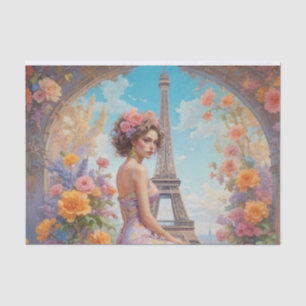 Mousseline Tour Eiffel Française Femme Florale Papier Découpa