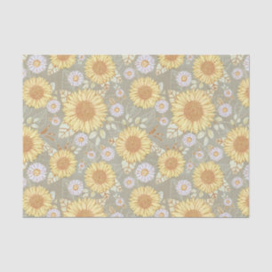 Mousseline Tournesol Rustique Pays Papier Tissu