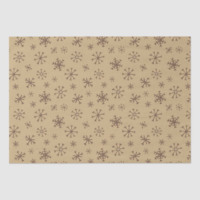 Mousseline Twig Snowflakes Tissus Papier (Recto)