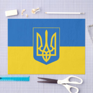 Mousseline Ukraine, Tryzub, drapeau ukrainien papier mouchoir