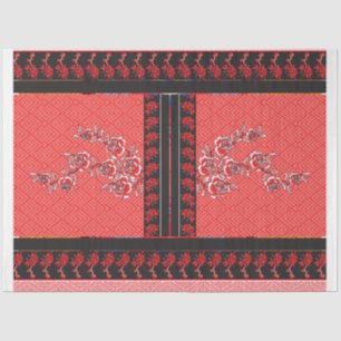 Mousseline un design de papier peint rouge et noir