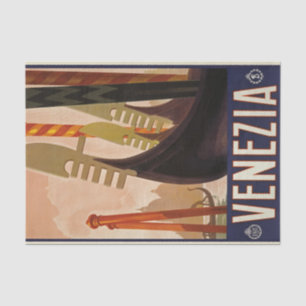 Mousseline Venezia Travel Poster Decoupage Tissu Papier