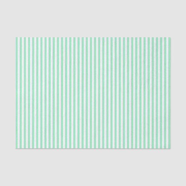 Mousseline Vert menthe avec papier de tissus rayé blanc (Recto)