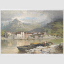 Village sur le papier découpage du lac de Côme