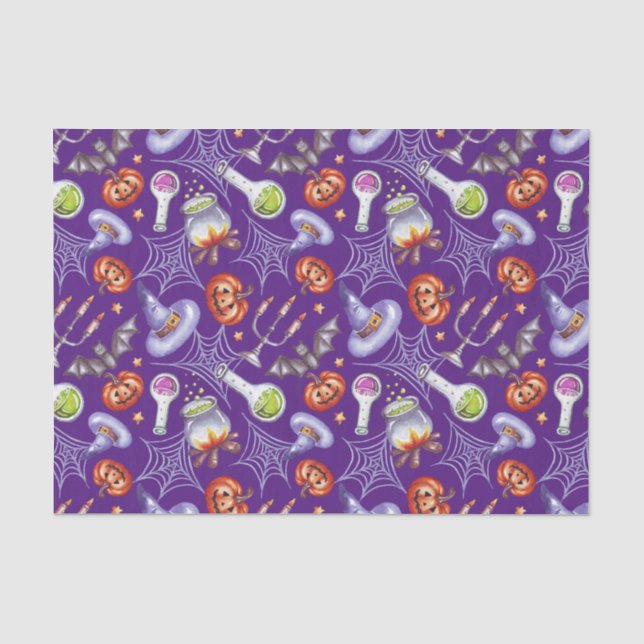 Mousseline Vintage Halloween Éléments Motif papier (Recto)