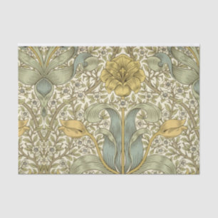 Mousseline William Morris Papier Tissu Floral bleu jaune