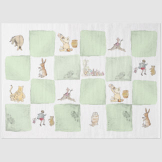 Mousseline Winnie l'Ooh Green Check papier de tissus