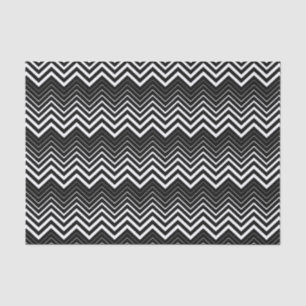 Mousseline Zigzag noir et blanc Chevron Tissu Papier