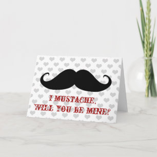 Moustache amusante Carte de coeur hipster de la Sa