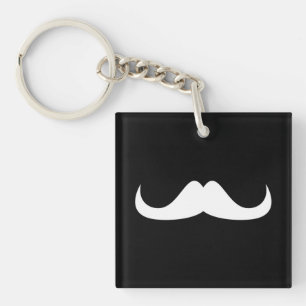 Moustache cool blanc Handlebar sur noir