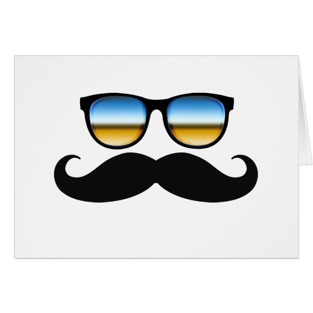 Moustache cool sous Shades (Devant horizontal)