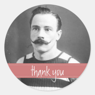 Moustache Étiquette vintage / Merci moustache