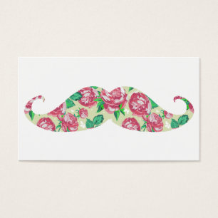 Moustache florale blanche verte rose Girly drôle