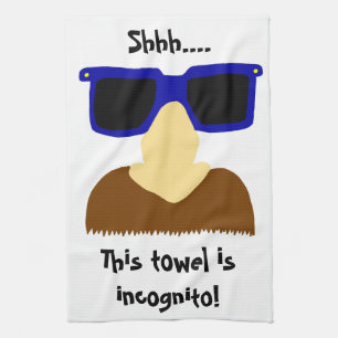 Moustache Incognito & Lunettes Serviette de cuisin