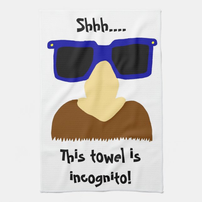 Moustache Incognito & Lunettes Serviette de cuisin (Vertical)
