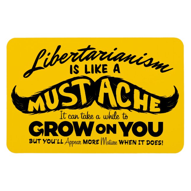Moustache libertaire Premium Flexi Magnet (Horizontal)
