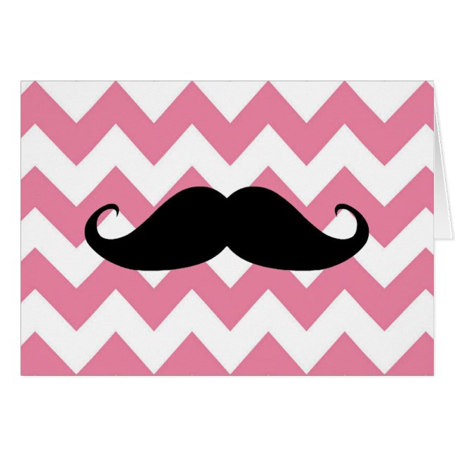Moustache noire drôle et motif rose de Chevron (Devant horizontal)