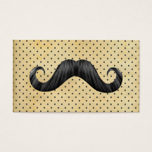 Moustache noire drôle sur le pois jaune vintage