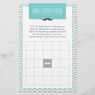 Moustache/petite carte de jeu de bingo-test de