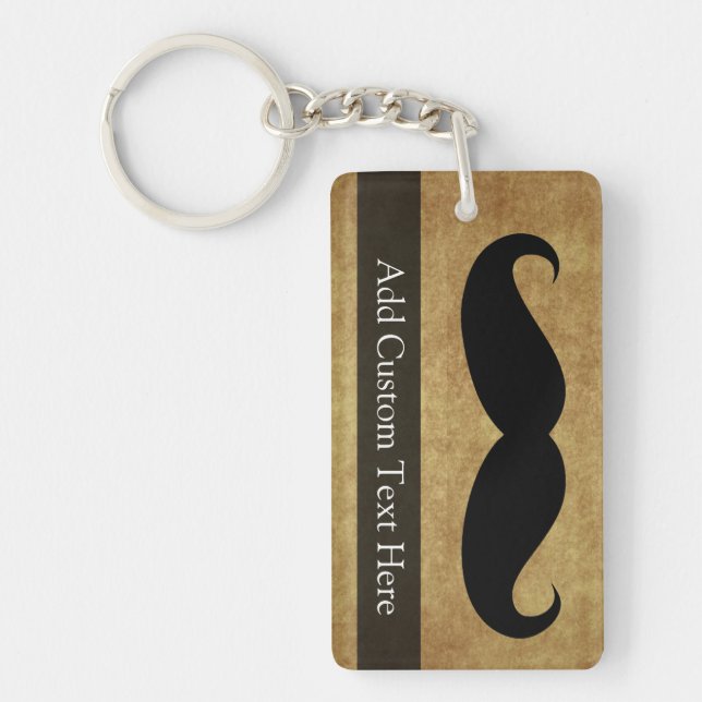 Moustache vintage avec texte personnalisé (Devant)