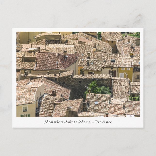 Moustiers Sainte Marie Postkarte (Vorderseite)