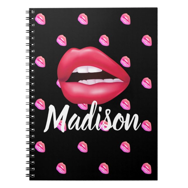 Mouth Lipstick Makeup Beauty Custom Personalisiert Notizblock (Vorderseite)