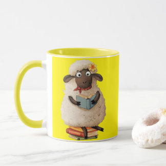Mouton de lecture cosy – Mug à café avec un animal
